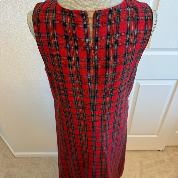 Plaid red dress Vintage size 8 wool blend jumper with pockets, lined gorgeous - Picture 8 of 16